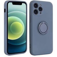 Husa protectie Vafy compatibila cu Samsung Galaxy A71 Liquid Silicone Ring cu suport rotativ Albastru deschis