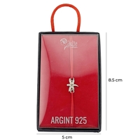 Bratara Dama Argint 925, Jolie, Model Libelula cu Snur Rosu, Pandativ Silver 0.57 gr, Argintiu