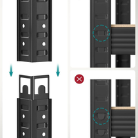 SONGMICS Set 2 rafturi metalice cu 5 niveluri reglabile, din otel si MDF, 90x40x180 cm, sarcina 875 kg, negru