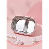 Cutie pentru Pranz sau Gustari, Flippy, cu Doua Compartimente, Model Iepuras, pentru Copii si Adulti, Etansare, PP, Perfect pentru Scoala si Birou, 1000 mL, 22x17.8x8 cm, Roz