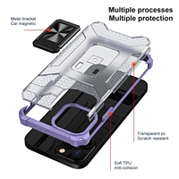 Husa de protectie Vafy compatibila cu Apple iPhone 13 Pro Acrylic Armor cu suport Mov