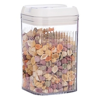 Cutie de Depozitare Alimente, Flippy, Cutie pentru Bucatarie, Cutie pentru Condimente, din PET ABS Silicon, 12.5 x 12.5 x 21.5 cm, 534 g, 2L, Transparent alb