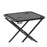 Masa turistica pliabila pentru camping, cu suport pahare, 50x50x50 cm, negru