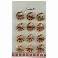 Set 12 Brose Martisor Primavara, Jolie, Model Potcoava cu Pietre, Buburuza si Floare, Multicolor
