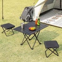 Scaun Pliabil, Vafy, pentru Adulti, Portabil, pentru Camping, Pescuit, din Panza Oxford si Cadru Metalic, 24 x 24 x 28 cm, Negru