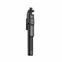 Selfie Stick Pentru Telefon, Flippy, Trepied Aluminiu Extensibil, Telecomanda Bluetooth Reincarcabila, Pentru Calatorii, Vlog Video si Fotografie, 30.6 x 7.6 x 3.5 cm, Negru