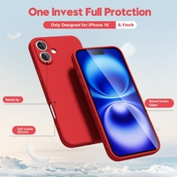 Husa de Protectie Matte TPU, Vafy, pentru Apple iPhone 16, Protectie Camera, Antisoc, Antizgariere, Antialunecare, Acoperire Completa, Rosu