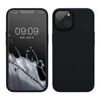 Husa pentru Apple iPhone 14 Pro Max Vafy, Liquid Silicone, cu Microfibra pe interior, Protectie Antisoc, Negru