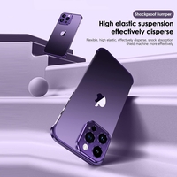 Husa Metalica Edgeless Compatibila cu iPhone 16, Vafy, Protectie pentru Colturi si Camera, Aliaj Aluminiu, Antisoc, Antizgariere, Mov