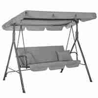 Leagan Balansoar Sersimo Luna GS13S cu Pernite pentru Terasa sau Gradina, 3 locuri, 220kg, gri