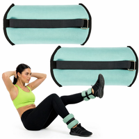 Greutati pentru incheietura mainii si glezna 2x1,5 kg, neopren si nisip fier, 28x13 cm, verde menta