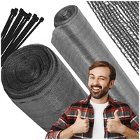 Plasa umbrire si intimitate pentru gard, 1.5m latime, 50m lungime, 185g densitate 95%, gri