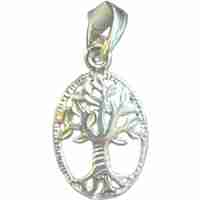Pandantiv, Jolie Silver, Argint 925, Model Copacul Vietii Rodiat, 22 x 11 mm, 0.9 g