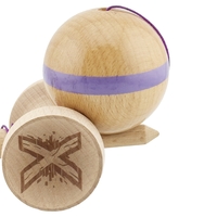 Kendama X Originala, Profesionala, Flippy, Super Sticky, Cupe Mari KING SIZE V3, Gaura in Baza, Rulment Metalic, din lemn 18 cm, Ata 62/65 cm, Original Mov