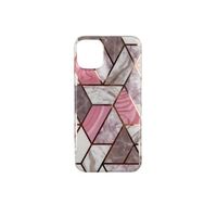 Husa protectie Vafy compatibila cu Apple iPhone 12 Mini Soft IMD TPU Marble Geometric Alb
