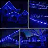 Instalatie Craciun, 8 m, 192 Led-uri, Furtun Luminos, Albastru, Transformator, Sectionabila, 220 V, Vafy