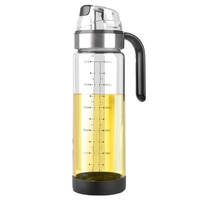 Sticla de ulei etansa cu deschidere inchidere, Vafy, Dispenser de ulei de bucatarie, Sos de soia, Otet, 500 ml, Transparent
