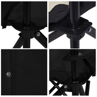 Scaun pliabil camping sau pescuit Premium, cu suport pahar, crem si negru