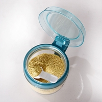 Recipient Condimente, Vafy, din Stilca, 180 ml, cu Maner si Lingurita, 8 x 9 cm, Capac Transparent, Albastru