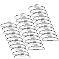 Set de 30 de umerase antiderapante pentru haine, din PE, cu carlig metalic rotativ, 41 cm, gri si negru