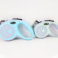 Lesa Automata Retractabila, Flippy, pentru Caini, 3m, 20 kg, ABS, Gri/Bleu, 8x12x4 cm