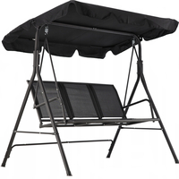 Leagan balansoar gradina Sersimo Textilene, 3 locuri, 260kg, negru