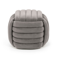 Taburet tapitat Nilo, velur, 53x50x43 cm, gri deschis