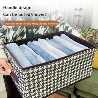 Cutie De Depozitare, Flippy, Pentru Haine, Lenjerie, Sosete Si Sutiene, Material Textil, 7 Compartimente, 44x30x20 cm, Culoare Alb-Negru