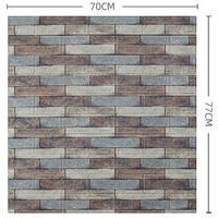 Set 10 Placi Tapet 3D, Flippy, 70 x 77 cm, Grosime 3 mm, din Polietilena, Model Caramida, Suprafata acoperita 5.3 mp, Piatra Colorata