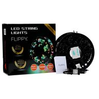 Instalatie Craciun liniara cu transformator, 100m, multicolor, 1000 LED-uri, fir negru, 8 jocuri de lumini, Vafy