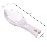 Curatator de Solzi de Peste, Vafy, Manual, Forma Peste, cu Compartiment de Colectare, din Plastic, 15.5x5.5 cm, Alb