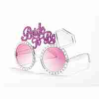 Ochelarii Decorativi, Flippy, Tema Nunta, Model Bride to Be, din Plastic, Roz
