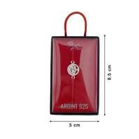 Bratara cu Element Decorativ din Argint 925, Jolie Silver, Model Copacul Vietii In Cerc Cu Zirconii, Nod Dublu, Lungime Reglabila, Snur Textil, 1.22 g, Multicolor