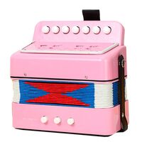 Acordeon Pentru Copii, Flippy, Acordeon Jucarie pentru Educatie Timpurie, 7 butoane 2 bass, Acordeon Instrument Muzical pentru Copii, 18 x 17 x 10 cm, Roz