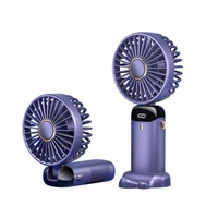 Ventilator Ultra Portabil cu Aromaterapie, Vafy, 3 in 1, de Mana, de Birou, de Gat, 5 Trepte de Viteza, Incarcare USB, Autonomie 12h, Pliabil, cu Ecran LCD, Mov
