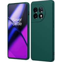 Husa de Protectie, Vafy, pentru OnePlus 11 5G, Liquid Silicone, cu Microfibra pe Interior, Protectie Antisoc, Compatibil Incarcare Wireless, Verde