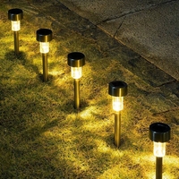 Set 10 Lampi Solare Led pentru Gradina, Flippy, 5.5 x 36.5 cm, Buton On-Off, Lumina Alb Cald, Argintiu