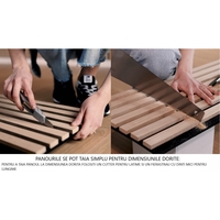 Riflaj MDF decorativ LDA PREMIUM de tip Panou Acustic, Negru, 260x40 cm