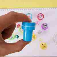 Set 10 Stampile, Flippy, pentru Copii 4-6 Ani, Model Printese din Desene, 20 x 5 x 2 cm, Multicolor