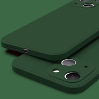 Husa pentru Apple iPhone 14 Pro Max Vafy, Liquid Silicone, cu Microfibra pe interior, Protectie Antisoc, Dark Green, Verde inchis