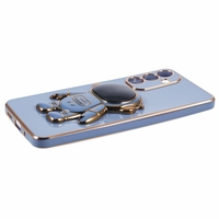 Husa Telefon 2in1, Vafy, Compatibila Samsung Galaxy S24 Ultra, Carcasa TPU cu Suport Inclus Tip Astronaut, Protectie Camere, Albastru