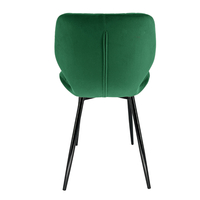 Set 2 scaune tapitate, din velur, picioare metalice, maxim 125 kg, 44x52x77 cm, verde