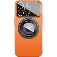 Husa protectie MagSafe Kathy Tech, Vafy, pentru Apple iPhone 12 Pro Max, Dublu Cerc, Portocaliu
