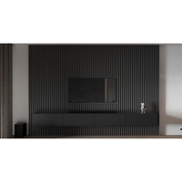 Riflaj MDF decorativ LDA PREMIUM de tip Panou Acustic, Negru, 260x40 cm