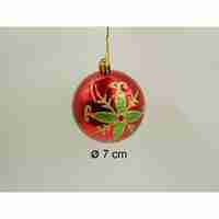 Set de 24 ornamente de brad, Flippy, de tip Glob, Rosu/ Auriu, cu ø de 7 cm, din plastic, cu finisaj sclipitor , cutie 16 cm lungime x 36 cm inaltime x 16 cm adancime