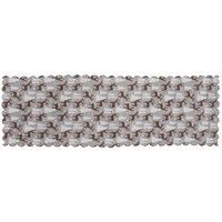 Fata de masa pentru decor, cu motive de Craciun, din stofa, 35x186cm, gri