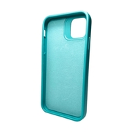 Husa Apple iPhone 13 Pro, Vafy, din Silicon Lichid, Interior din Microfibra, Lentile Fosforescente de Protectie Camera, Anti Amprenta, Rezistenta la Socuri, Bleu