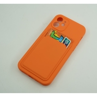 Husa protectie Vafy cu suport card compatibila cu Apple iPhone 12 Pro Max Portocaliu