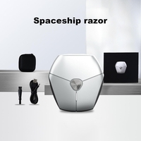 Aparat de Ras Portabil, Vafy, 8W, Autonomie 60 min, Incarcare Cablu Type C Inclus, Periuta de Curatare, Husa, Reincarcabil, 7.3x7.5x3.3 cm, Gri