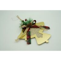 Ornament brad, Flippy, Clopotei, Auriu, Lucios, 16*17CM, Acril, Interior/ Exterior